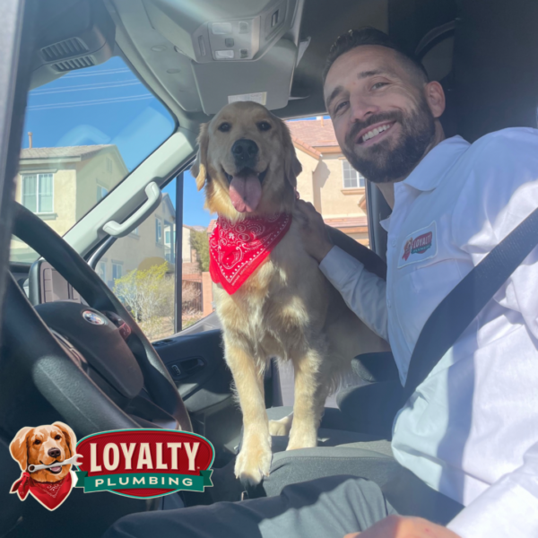 Loyalty Plumber with Pet after Water Purification Service in Las Vegas, NV