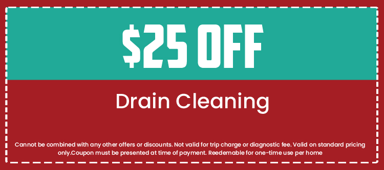 $25 off coupon for drain cleaning service, featuring terms and conditions for Loyalty Plumbing promotions.